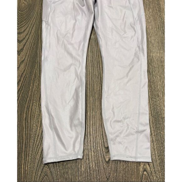 Fabletics Womens High Rise Athletic Leggings Yoga Workout Pull-On Silver Size M - Picture 4 of 9